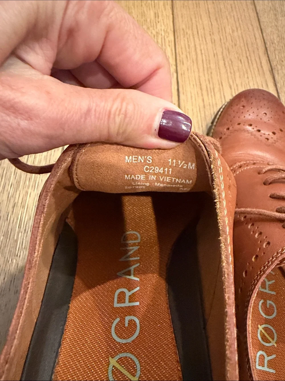 Cole Haan Wingtip Derby in Brown 11.5